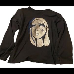 Zara Black Shirt with Artistic Design